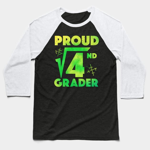 Proud 2nd Grader Square Root of 4 Teachers Students Baseball T-Shirt by alcoshirts